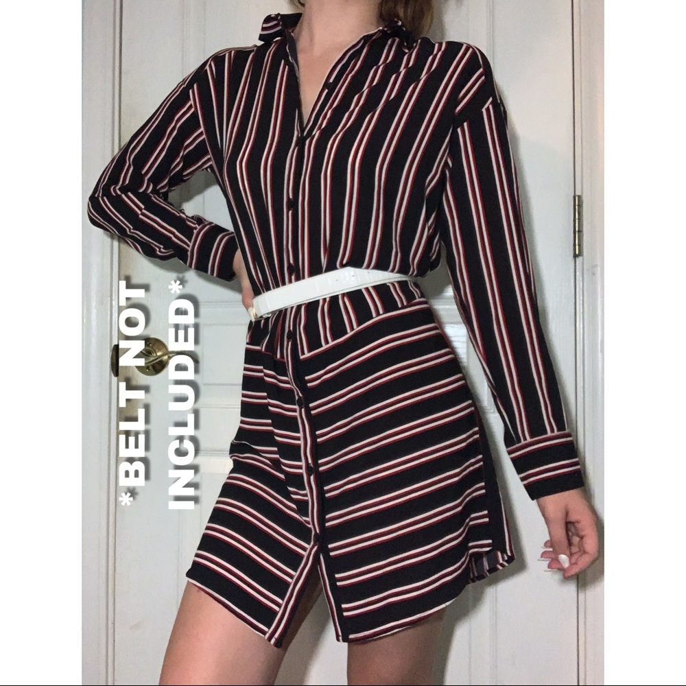 Long Sleeved Sheer Red White and Blue Dress